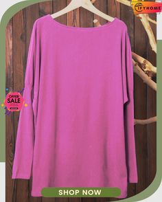 Long Sleeve Knitted Blouse Stretch Long Sleeve Solid Color Knit Top, Casual Purple Winter Tops, Fall Crew Neck Purple Blouse, Fall Purple Crew Neck Blouse, Purple Crew Neck Blouse For Fall, Long Sleeve Soft Knit Summer Top, Purple Knit Long Sleeve Top, Pink Relaxed Fit Blouse For Fall, Relaxed Fit Pink Blouse For Fall