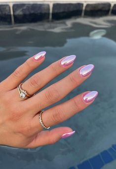 30 Stunning Spring Nail Art Designs to Try This Season 26 Chrome Colored Nails, Trendy Glitter Nails, Purple Chrome Nails, Chrome Manicure, White Chrome Nails, Blue Chrome Nails, Pink Chrome Nails, Fab Nails, April Nails