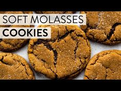 soft molassses cookies with the words soft molassses on it in front of them