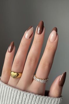 Brown Nail Arts, November Nails, October Nails, Nagel Tips