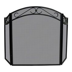 Uniflame 51 S-1088 3 Fold Black Wrought Iron Arch Top Screen w/ Decorative Scrolls Fireplace Screens With Doors, Curved Fireplace, Panel Fireplace, Iron Arch, Blues Piano, Fireplace Screen, Fireplace Hearth, Fireplace Screens, Decorative Screens