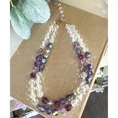 Vendome Stunning Violet Crystal Glass Beaded Necklace Signed Vintage Jewelry Measurements: 14.5” In Length 3” Extender Excellent Condition Vendome Jewelry, Violet Crystal, Jewelry Measurements, Glass Bead Necklace, Vintage Signs, Crystal Glass, Color Purple, Womens Jewelry Necklace, Glass Beads