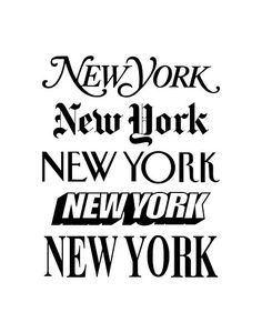 the new york city skyline is shown in black and white, with words above it