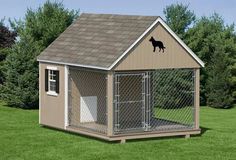 a small dog house with a large dog in it