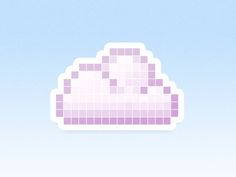 an image of a pixelated cloud on a blue sky with clouds in the background