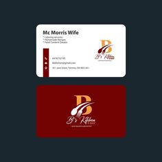 two business cards with the letter b on them