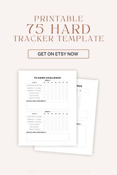 the free printable 75 hard tracker template