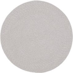 a white circular rug on a white background