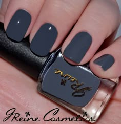 Grey Nail, Nail Paint Shades, Cotton Candy Nails, Grey Nail Polish, Violet Grey, Her Nails, Cream Nails, Gray Nails, Classy Nails