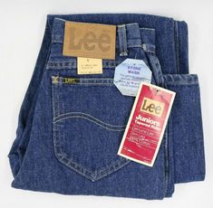 These are vintage Lee jeans made in the USA. I'm estimating these were produced in the late 1980s, but I couldn't find a date printed on them. Brand: Lee Size: 5 Size Type: Juniors Color: Blue Type: Jeans Style: Tapered Department: Teens Theme: 80s Model: Lee Tapered Rider Material: Denim Inseam: 30 in Vintage: Yes Fabric Type: Denim Fit: Slim Leg Country/Region of Manufacture: United States Garment Care: Machine Washable