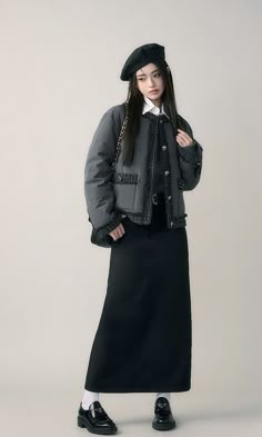 Cool Denim Outfits, Blazer Long Skirt Outfit, Modern Cottagecore Fashion, Interview Fashion, Europe Outfits, 가을 패션, Korean Outfits, Lookbook Outfits, Winter Fashion Outfits