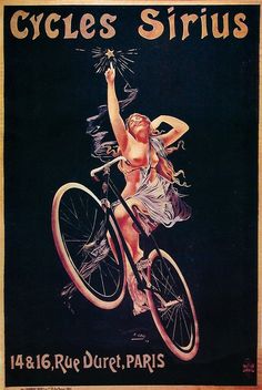 a woman riding a bike on top of a black background with the words world nudgy optimal bike ride