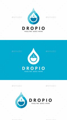 three water drop logo templates - symbols logo templates