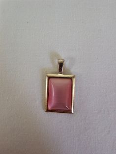 Silver tone Pink square glass stone necklace pendant  Lucy Elegant Nickel-free Rectangular Necklace, Pink Square Jewelry Gift, Pink Square Jewelry For Gifts, Rectangular Glass Jewelry For Gifts, Rectangular Glass Jewelry Gift, Elegant Glass Rectangular Pendant Jewelry, Pink Square, Stone Necklace, Necklace Pendant