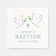 Dove Blue Boy Baptism Wedding Stationery, Valentine Day Gifts, Thank You Cards