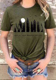 Forest Fairy Aesthetic Clothes, Forest Clothes, Idee Cricut, Creative T Shirt Design, All Who Wander, Nature Shirts, Hiking Shirts, Cute Summer Outfits