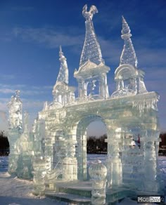 an ice sculpture in the shape of a castle