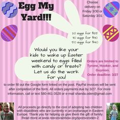 an easter egg hunt flyer for children