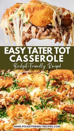 an easy tater tot casserole recipe that is ready in minutes