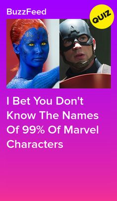 two people in costumes with the caption i bet you don't know the names of 99 % of marvel characters