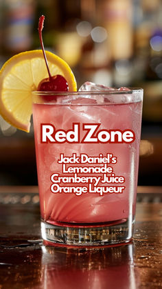 The Red Zone Spooky Whiskey Cocktail, Refreshing Mixed Drinks, 80s Cocktails, Pub Drinks, Whiskey Cocktails Easy, Bartender Drinks Recipes, Fun Drinks Alcohol, Bartender Drinks, Cocktail Drinks Alcoholic