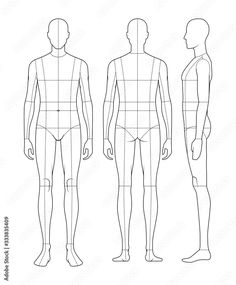 a man's body is shown in three different positions