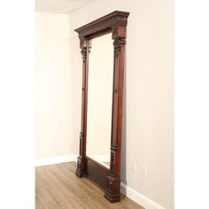 High Quality Antique Carved Walnut Hall or Entry Mirror, Nearly 8 Feet Tall, with Beveled Glass Pier Mirror Antique, Pier Mirror, Entry Mirror, Mirror Antique, American Walnut, Beveled Glass, Antique Mirror, Antique Victorian, Walnut