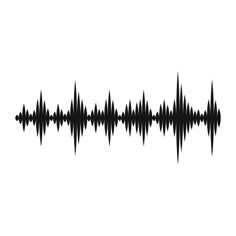 the sound wave is black and white on a white background, it appears to be an equalizer