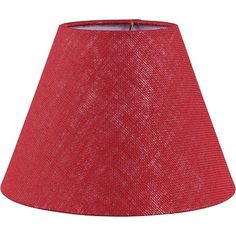 a red lamp shade on a white background