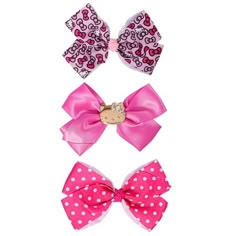 Add a touch of Sanrio charm to your little one's hairstyle with the Sanrio Hello Kitty Girl's Bow Hair Clip Set. This delightful set features three adorable hair clips adorned with Hello Kitty's iconic bow in various playful designs. Each clip is crafted from high-quality materials to ensure a secure hold while adding a whimsical touch to any outfit. Perfect for everyday wear or special occasions, these clips not only keep hair neatly in place but also let your child showcase their love for Hello Kitty in style. Ideal for young fans and a fun addition to any accessory collection. Color: Multicolor.  Gender: female.  Age Group: kids. Toddler Beanie, Gift Totes, Bow Hair Clip, Canvas Gift, Birthday Wishlist, Bow Hair, Girls Bows, Bow Clips, Bow Hair Clips