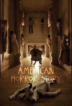 the poster for american horror story, which features an image of a dog laying on the floor