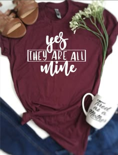 Custom shirts, hoodies and tanks are available at Boardman Printing. Visit us on Facebook//BoardmanPrinting Mom Tees Funny, Diy Gifts For Mom, Confidence Kids, Cricut Shirts, Twin Mom, Shirts To Make, Vinyl Shirts, Funny Mom Shirts, Cameo Projects