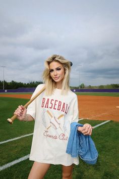 DETAILS A cute every day tee for baseball fans. The perfect addition to your summer wardrobe! ✦ Beige t-shirt with "Baseball Sports Club" print ✦ Item runs oversized ✦ Item is custom made to order, please allow up to 4 weeks for item to ship ✦ Beige T Shirt, Beige T Shirts, Sports Club, Baseball Tees, Baseball Fan, Sports Clubs, Sports Baseball, Summer Wardrobe, Baseball Tshirts