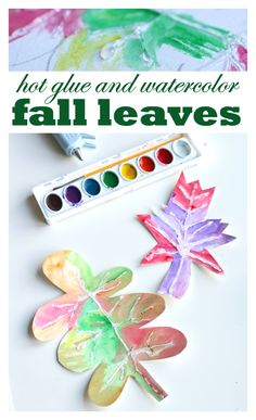 an easy fall leaf craft for kids to make with watercolors