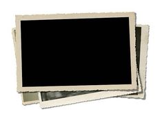 three polaroid photos are stacked on top of each other, one is black and the other is white