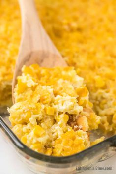 Easy Corn Pudding Recipe - Eating on a Dime Crockpot Creamed Corn, Corn Custard, Easy Corn Pudding, Corn Pudding Recipe, Easy Macaroni Salad, Easy Corn, Cold Pasta Salad Recipes, Best Macaroni Salad, Easy Macaroni