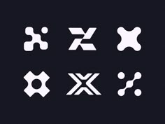 an image of some type of symbols on a black background with white letters in the middle