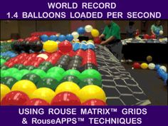 an advertisement for the world record balloon loaded per second using rose martini grids and roussapps technique