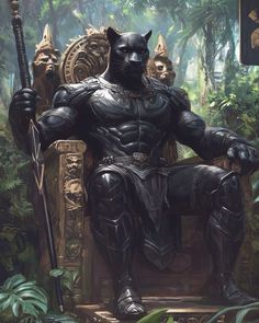 Fantasy Panther Art, Jungle Warriors, Black Panther King, Zoroark Pokemon, Bodybuilding Physique, Panther Art, Black Panther Art, Exotic Cats