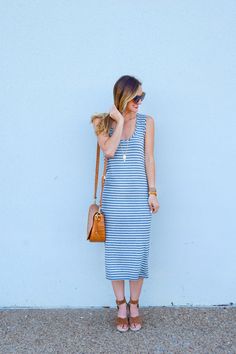 Austin Fashion, Austin Style, Best Handbags, Striped Midi Dress, Style Blog, Savannah, Say Hello, Savannah Chat, Cross Body Handbags