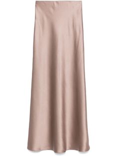 almond beige satin finish elasticated waistband unlined flared hem long length Satin Maxi Skirt, Chiffon Maxi Skirt, Wardrobe Edit, Yoko London, Satin Maxi, Straight Skirt, Exclusive Fashion, Lady Dior, Long Length