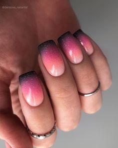 Unghie Sfumate, Super Cute Nails, Square Nail Designs, Short Square Nails, Nail Art Ombre, Short Acrylic Nails Designs, Dipped Nails, Fancy Nails