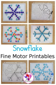 snowflake fine motor printables for kids