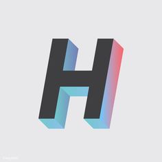 the letter h is made up of different colors