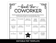 a printable editable game for the coworker