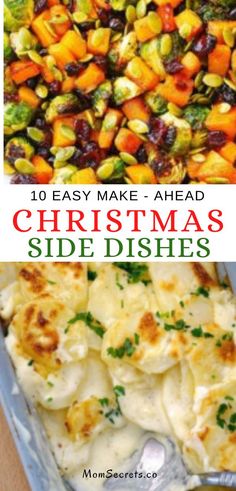 christmas side dishes with text overlay