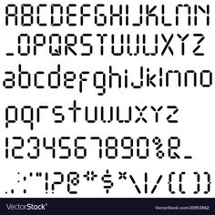 a set of pixel font and numbers