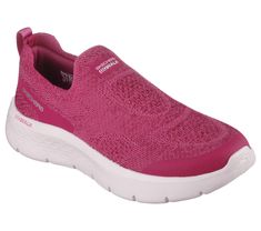 Enjoy easy-going cushioned comfort wearing Skechers GO WALK Flex - Talli. This vegan walking design features a Stretch Fit knit upper, lightweight ULTRA GO cushioning, a Skechers Air-Cooled Goga Mat insole, and a super-flexible traction outsole. | Skechers Women's GO WALK Flex - Talli Slip-On Shoes | Medium Width | Skechers Air-Cooled Goga Mat breathable insole with high-rebound cushioning | Lightweight, responsive ULTRA GO cushioning | Ultra-lightweight Skechers Soft Stride cushioning foam for Cushioned Slip-on Walking Shoes For Sports, Comfortable Slip-on Walking Shoes With Gel Cushioning, Slip-on Walking Shoes With Cushioned Footbed For Sports, Comfortable Sports Walking Shoes With Round Toe, Comfortable Round Toe Walking Shoes For Sports, Comfortable Gel Cushioned Slip-on Walking Shoes, Functional Pink Walking Shoes With Cushioned Footbed, Cushioned Slip-on Walking Shoes For Light Exercise, Sporty Walking Shoes With Gel Cushioning