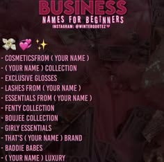 business names for beginners - customize your name and other words on the image