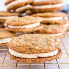 cookies and ice cream sandwiches cooling on a rack